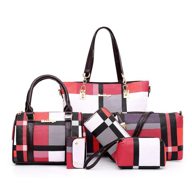 New Women's Bag Contrasting Color Plaid Messenger Bag Large-capacity Shoulder Bag Commuting Splicing Plaid Shoulder Bag Women