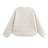 Womens Winter Streetwear Quilted Cotton Coat With Heart Two-Tone Design Regular Fit Long Sleeve Outerwear