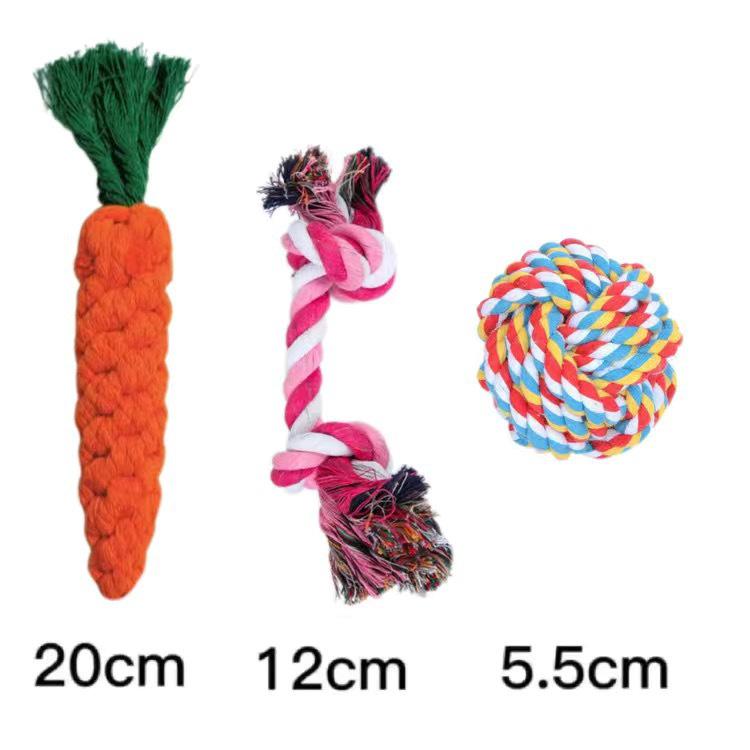 Durable Cotton Rope Frisbee Toy Set for Small To Medium Dogs