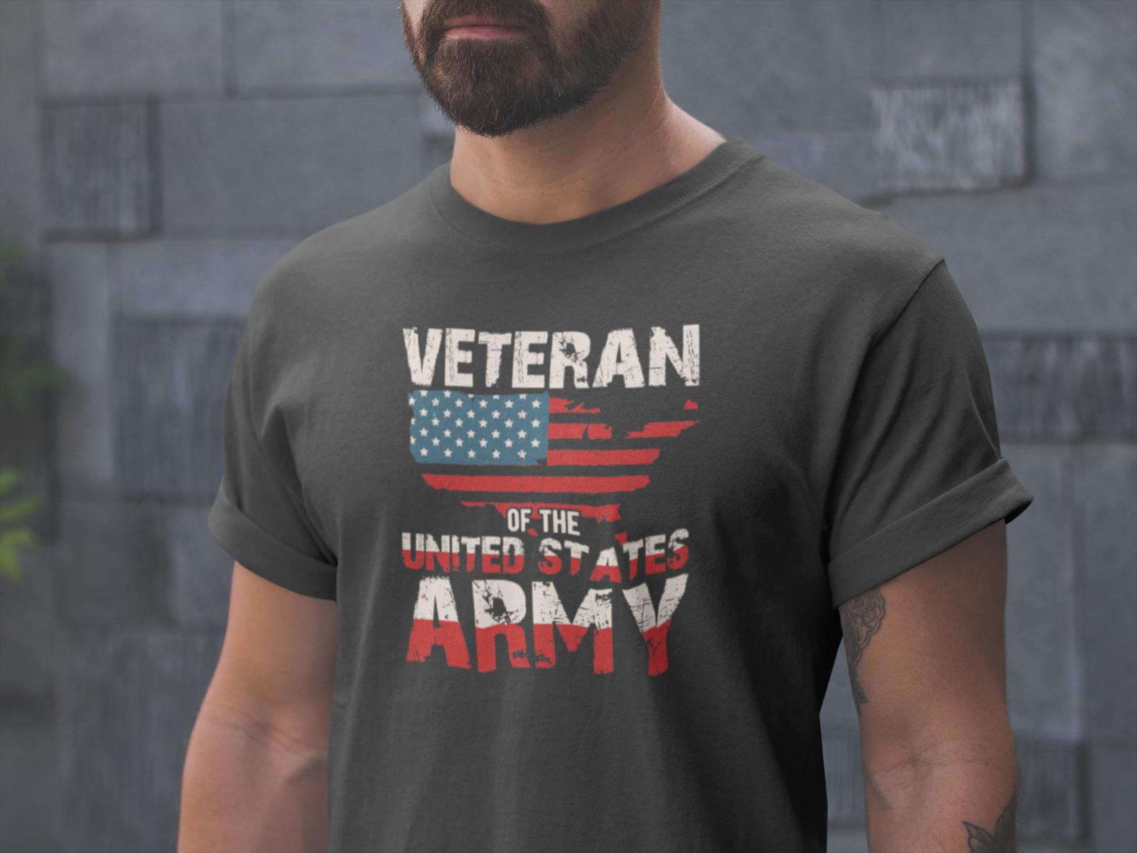 US Army Veteran T-Shirt Mens Womens Tees Top Patriotic Military Gift for Men Women Vets Graphic Tee M