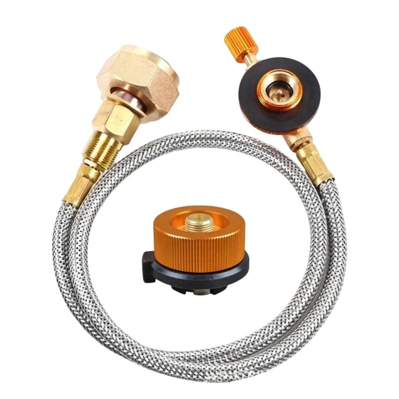 Outdoor Camping Brennstoffkanister Adapter Camping Wanderkocher Butan Gasadapter Konverter Verbindungsstücke mit Verlängerungsrohr