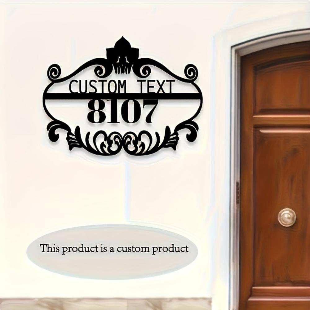 Vintage Metal Door Sign Floral Swirl Home Decor Housewarming Gift