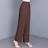 Women's Plus Size Solid Color Straight Leg Pants, Elastic Waist Summer Casual Trousers (XL-5XL)