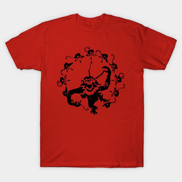 

Men Black Print T-shirt Army Of The 12 Monkeys No-Cut Transfer Paper Print Cotton Tshirt L красный
