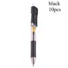 10 ks Stiskací neutrální pero Velkokapacitní kuličkové uhlíkové podpisové pero Obchodní kancelář Černé pero Rychleschnoucí Hladké