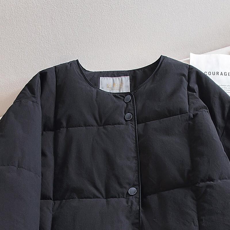 Damen Rundhals Überschnitt Locker Geschnittene Wattierte Jacke