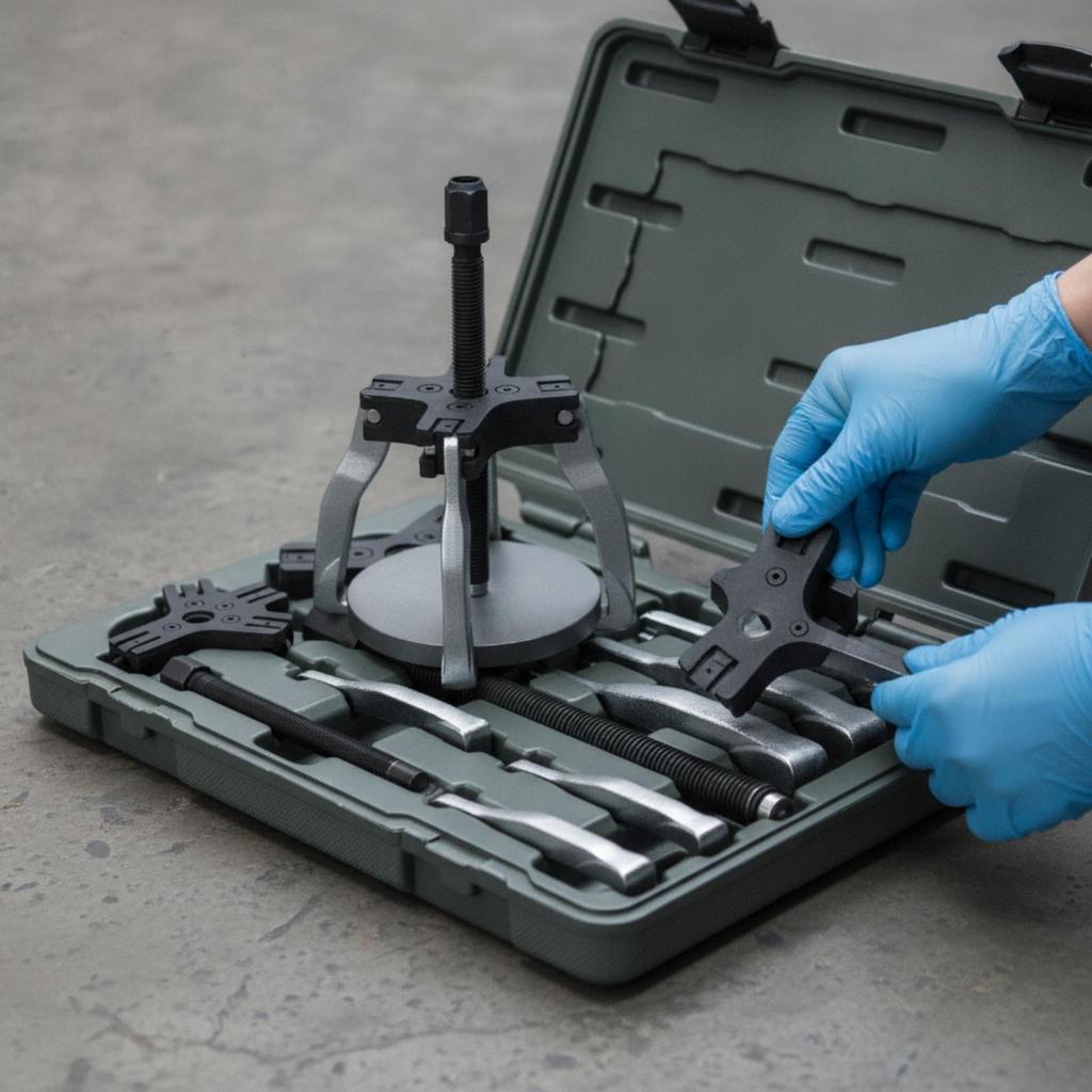 10 Pieces Puller Set with Case Adjustable Gear Versatile Tool for