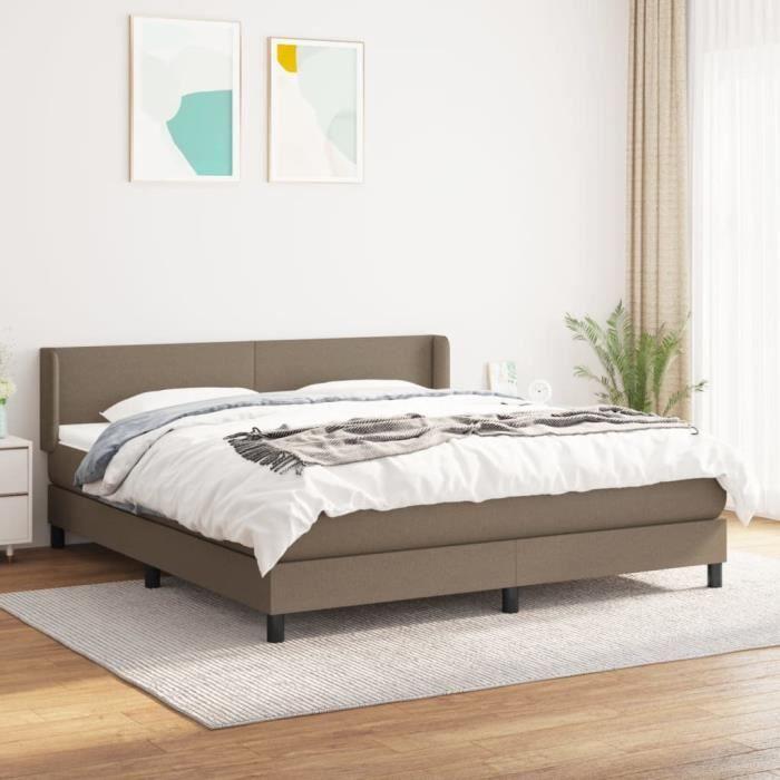 3129565 vidaXL Divan Bed with Mattress Taupe 160x200 Cm Fabric