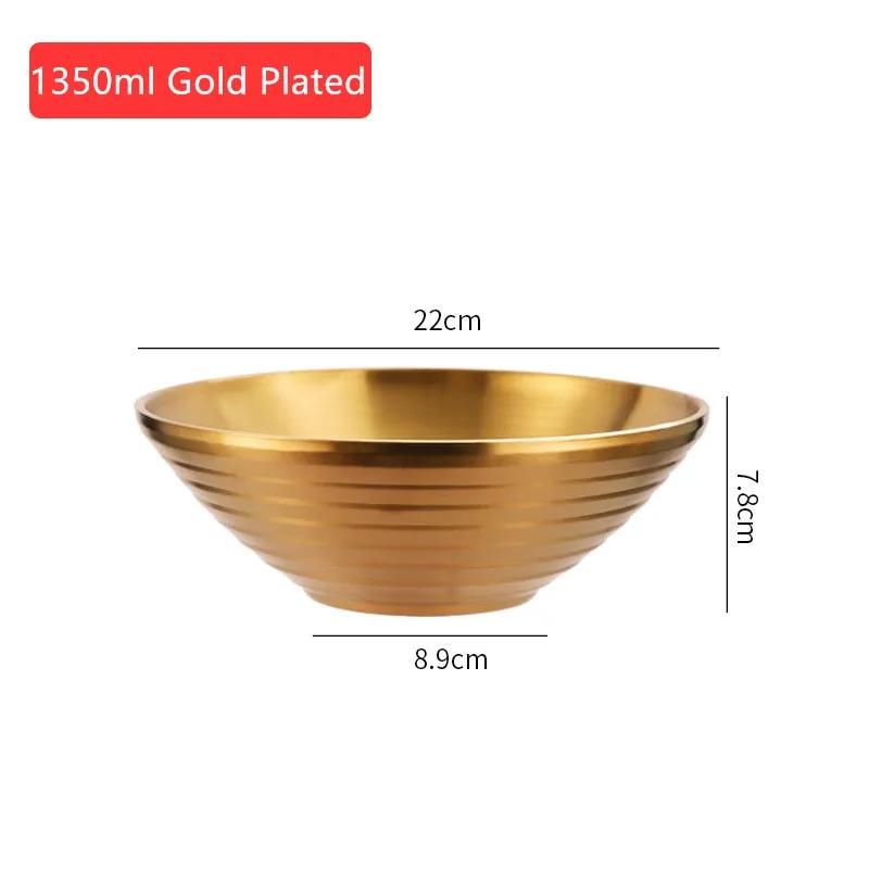 Ramen Bowl Rice Salad Noodle Soup  Golden Home Restaurant Food Serving Dish Pickled Cabbage Large  304 Stainless Steel