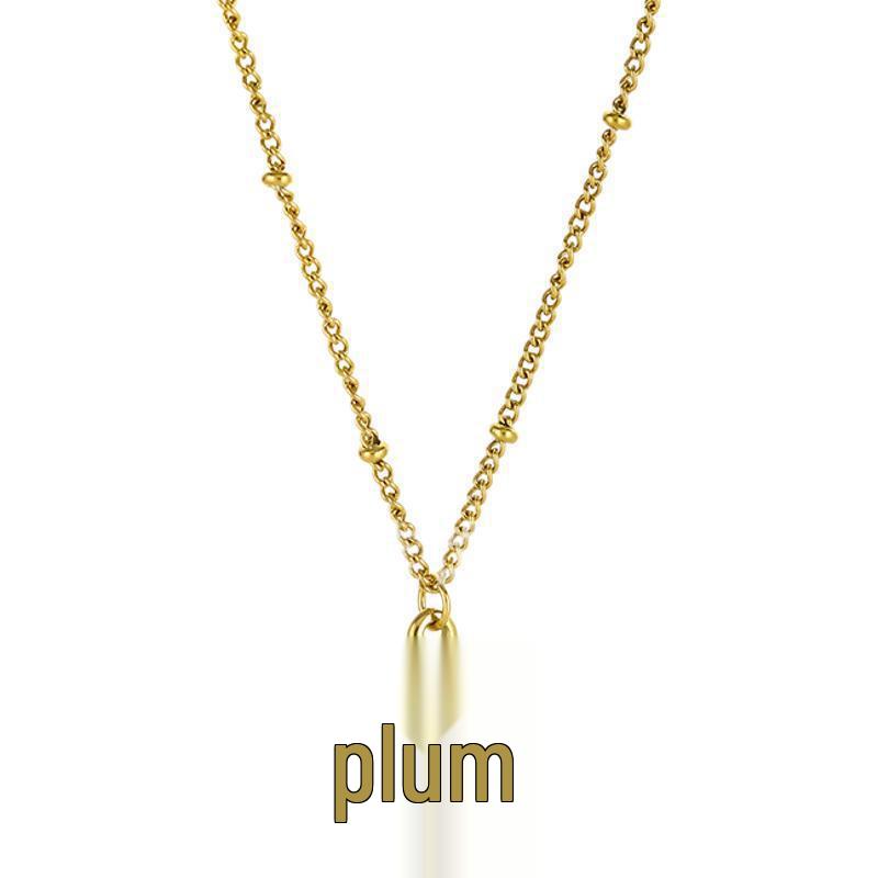 Chinese Style Titanium Steel "Fu" Necklace - Ruyi Abacus Clavicle Chain: Versatile, Elegant, Wealth-Attracting Design for Women