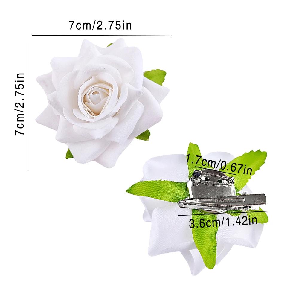 3Pcs Fashion SummerBill Hair Clips Rose Flower Hair Decoration  Clips Dual-Purpose Brooch  Multi-Purpose Accessories