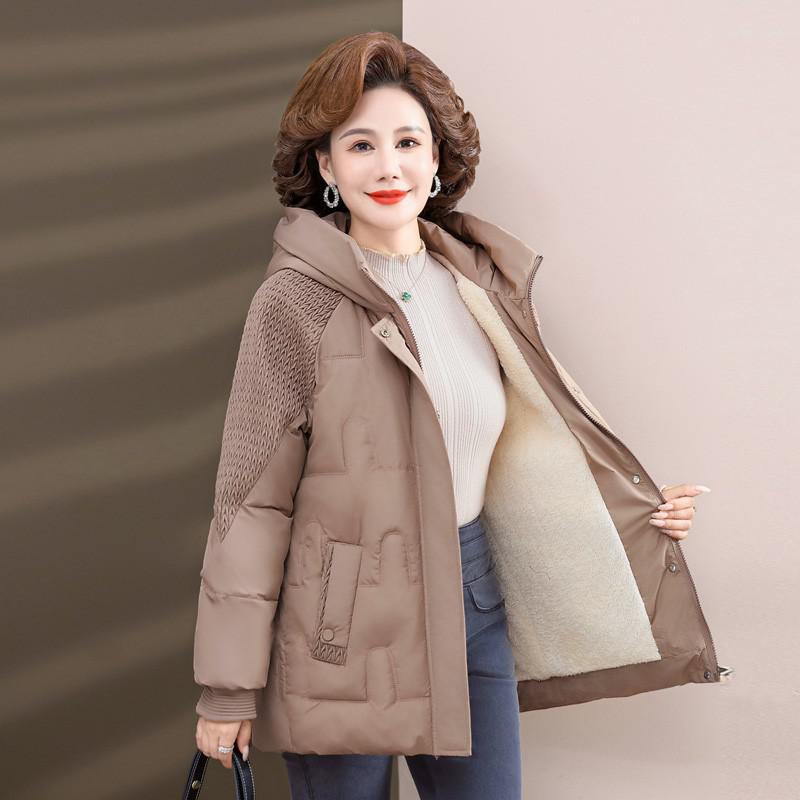 Winter Women's Jacket Fashion Loose Hooded plush cotton-padded Coats Thicken Parkas Vintage Winter Clothes Women