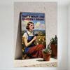 Vintage 'A.J. HERRING'S' Metal Sign, That's What I Do - Garden & Drink, Woman with Wine Glass & Flowers, Retro Wall Decor for Ba