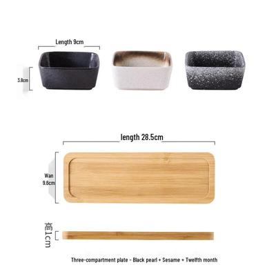 ZISIZ Japanese Divided Ceramic Snack Plate