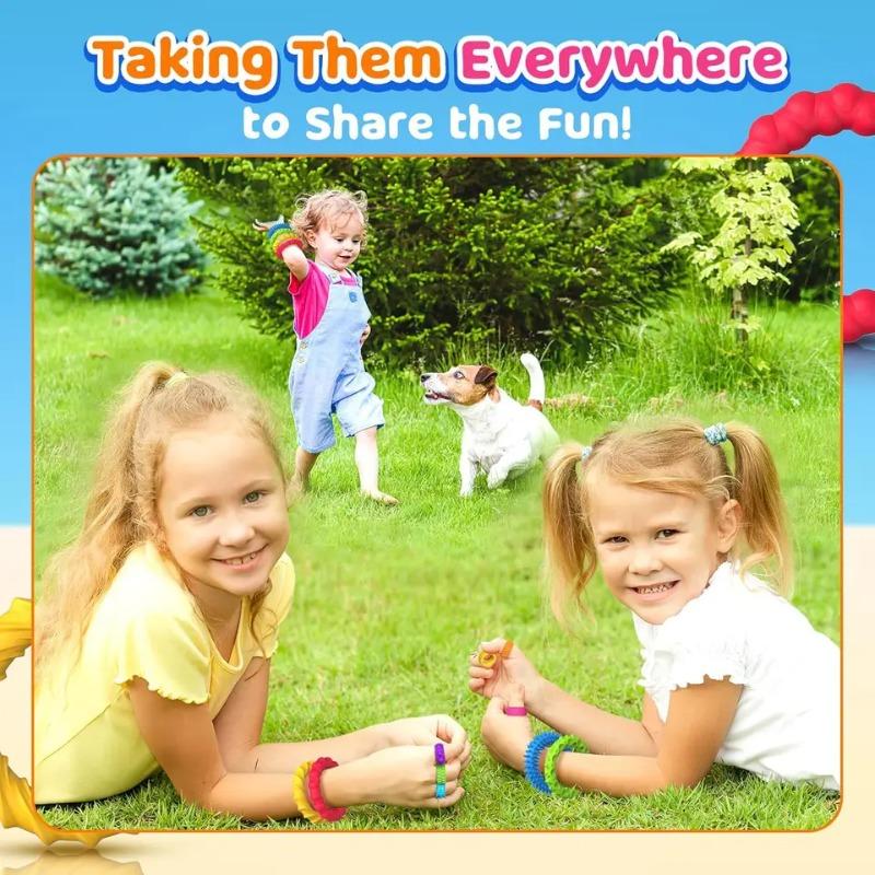 4Pcs Sensory Bracelets Fidget Toy Stretchy Stress Relief Toys Silicone Resistance Bands for Kids Adults Calming Decompression