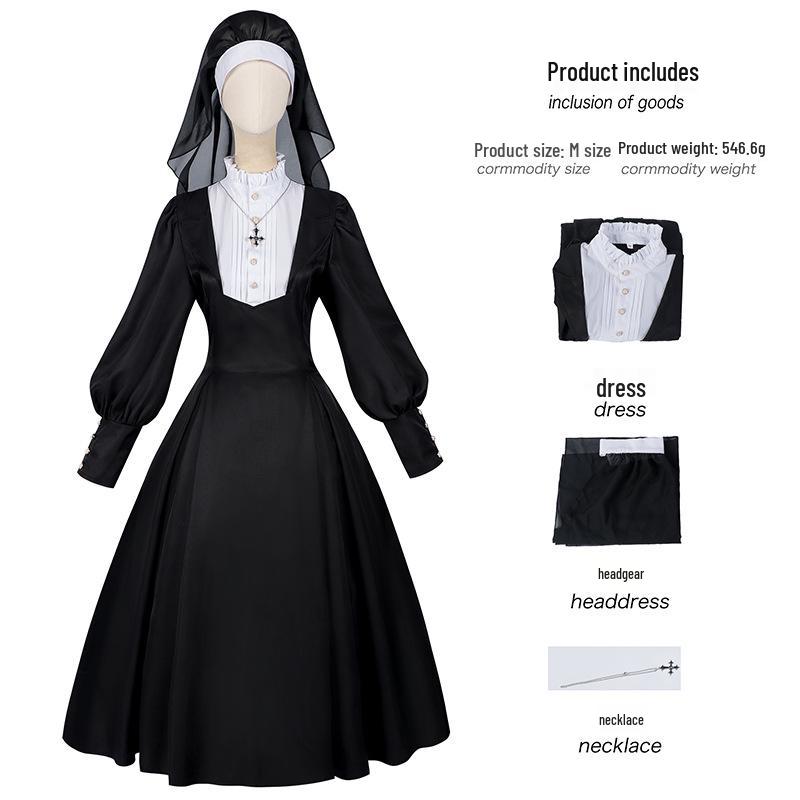 Adult Halloween & Easter Costume: Jesus, Virgin Mary, Nun, Priest Robe for Stage Performance
