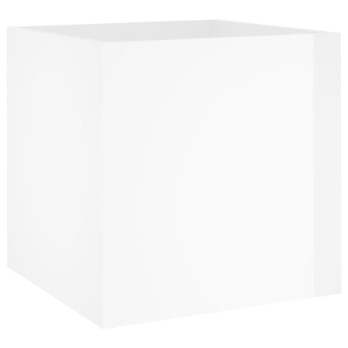 808798 vidaXL Planter Glossy White 40x40x40 Cm Engineered Wood