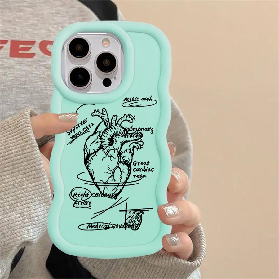 Minimally Designed Organs Soft Phone Cover Case for iPhone 15 Plus 14 13 8 XR 12 16 Pro Max 17 Air 11