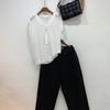 C S In The Room V neCk Cap SleeVe Knit Hakko Tie 3Color