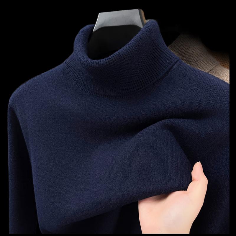 Yi Li Teng Herren 100% Reine Wolle Verdickter Rollkragenpullover YTMFQ9002