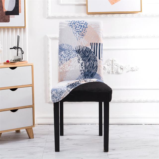 Geometry Chair Cover Flexible Stretch Spandex Chair Cover For Dining Room Restaurant Weddings Banquet Hotel Elastic Chair Cover for Home