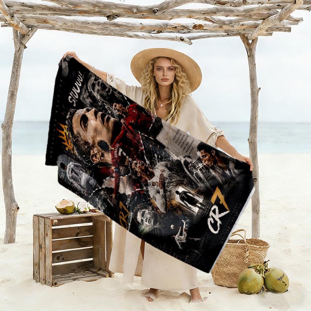 Ronaldo's Legacy Soccer Beach Towel Super Soft & Absorbent Comfortable Lightweight Portable for Swimming,Beach,Camping, Travel, Beach Accessories,Gym