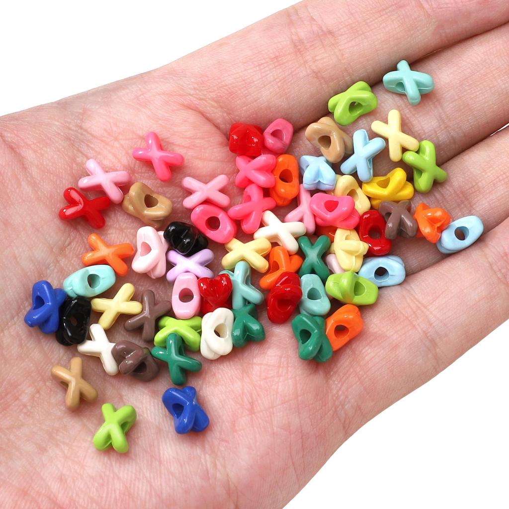Fork Shaped Spacer Beads Enamel Painted Acrylic Charms for DIY Jewelry 5 or 20 Pcs Option