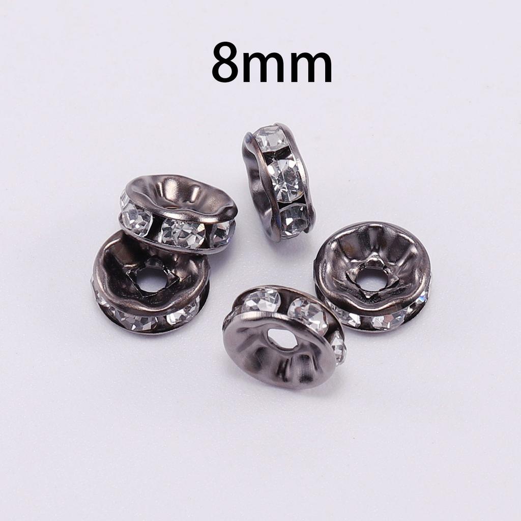 50 stk/parti 8 mm Strass Rondeller Krystallperler Løse Avstandsperler Charms for DIY Håndlaget Smykketilbehør Produksjonsmateriell