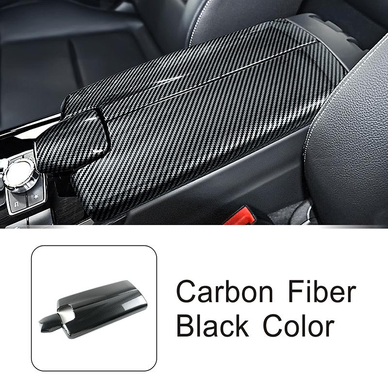 Carbon Fiber Color Car Console Armrest Box Cover Sticker For Mercedes Benz E Class W212 E260 E300 2014-2015 Interior Accessories