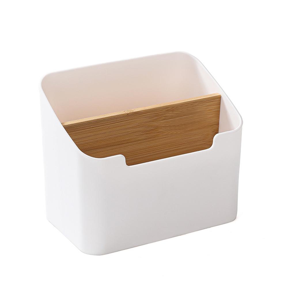 

1 домашний настольный пульт дистанционного управления ящик для хранения, может быть настенным, рабочий стол, косметика, канцелярские принадлежности, всякая всячина, 2 ячейки для хранения белый