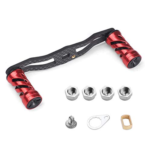 

VISPREA Carbon Baitcasting Reel Handle, 111mm Carbon Crank, Custom Replacement Part for Shimano and Daiwa YU77 (Red)