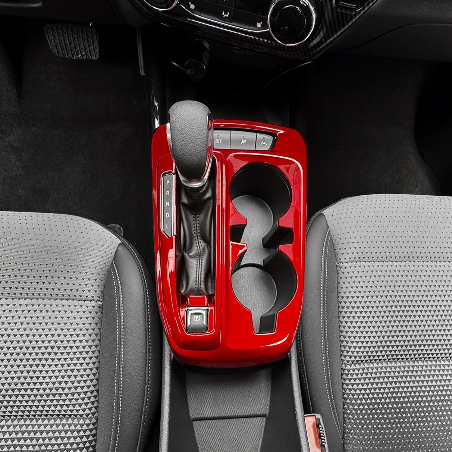 

ABS Center Console Cover,Gear Shift Trim Panel,Console Shifter Cover Compatible with Chevy Trax 2024-2025 Accessories (Glossy Red Style) Glossy Red Style