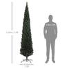Slim Christmas Tree 225 cm Tall Space-Saving with 538 Branches with Steel Base for Indoor Use, Green