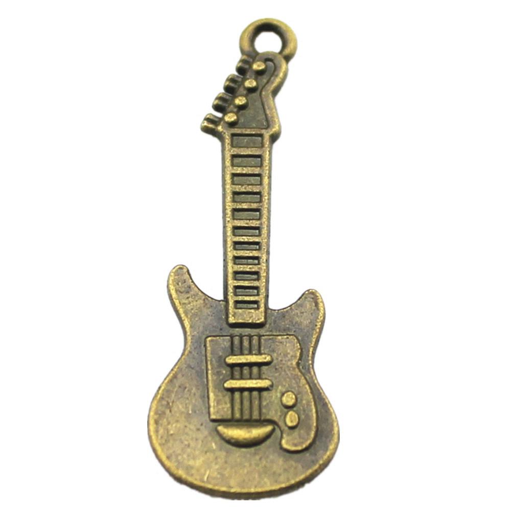 Musical Charms Multi Color Alloy Guitar Pendants For Music Themed Jewelry Making