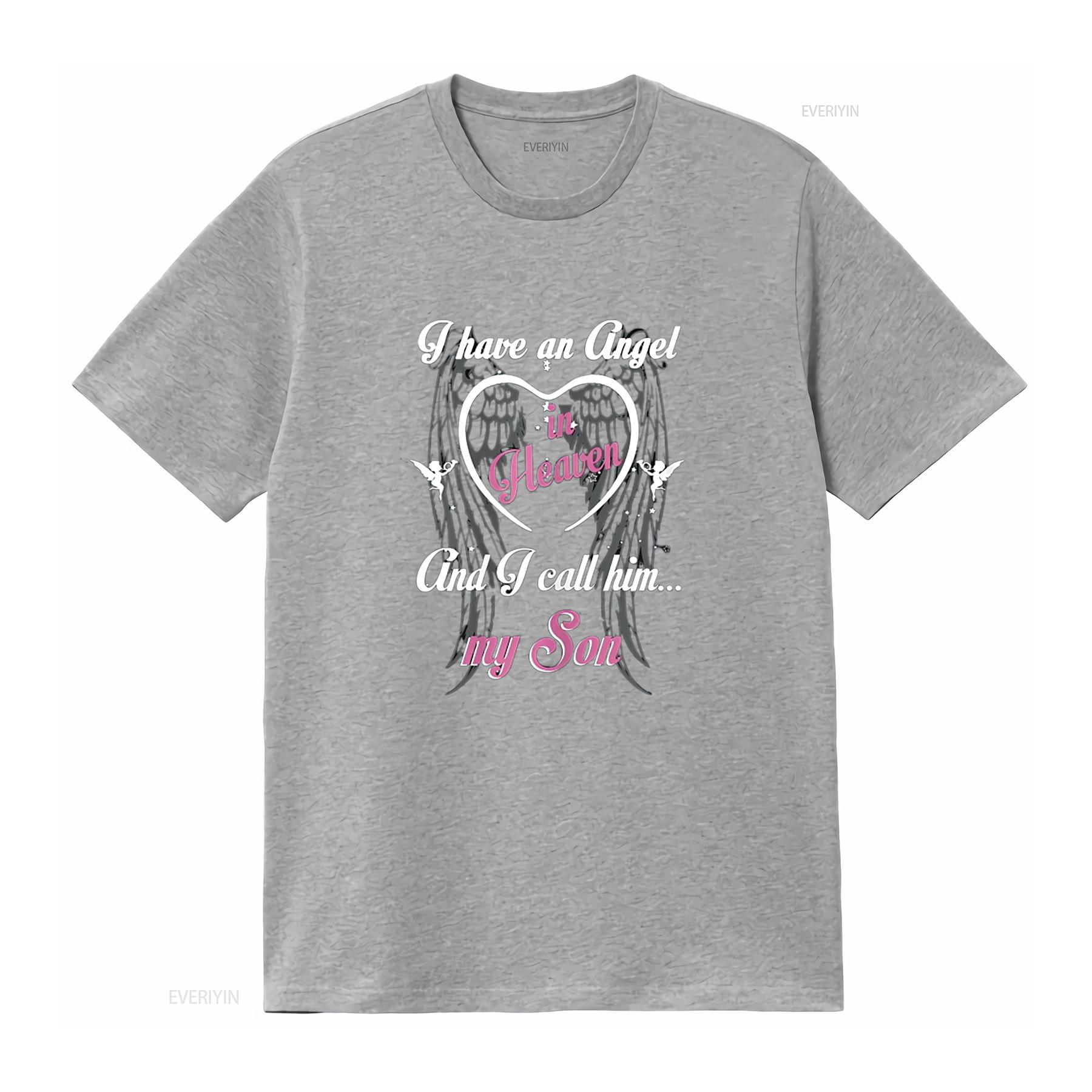 I Have An Angel In Heaven Call Him My Son For Lost T Shirt vintage Washed designer clothes Soft Unisex Breathable Comfortable S
