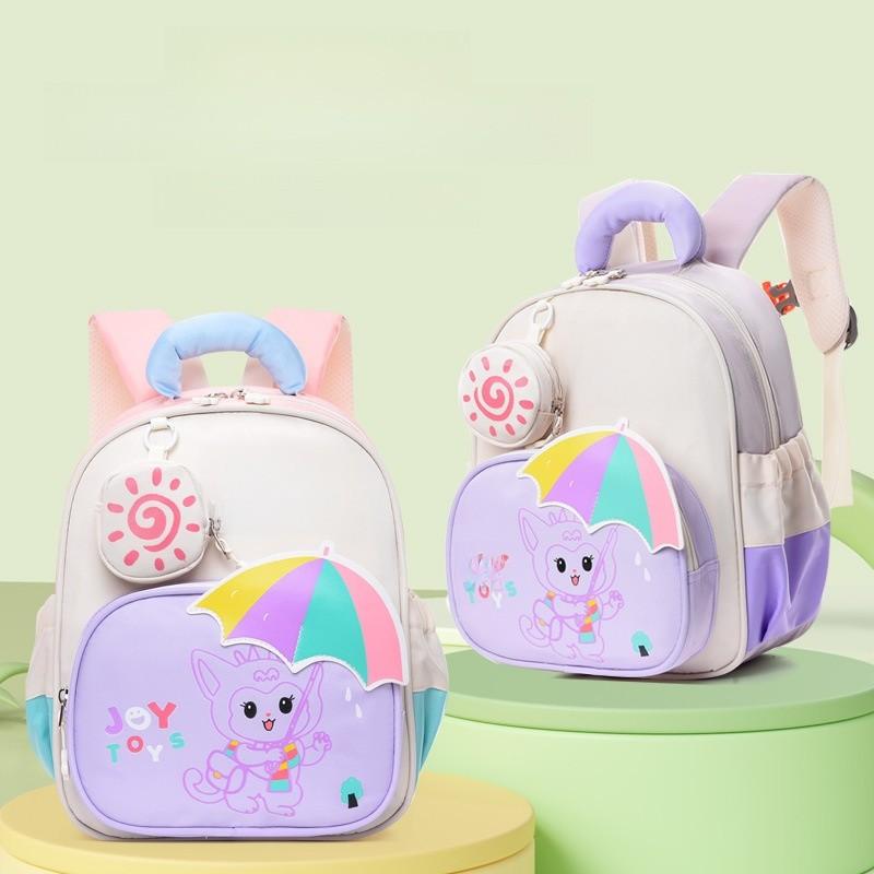 Kids Cartoon Backpack For Preschoolers With Lightweight Nylon And Ergonomic Shoulder Straps For School Use