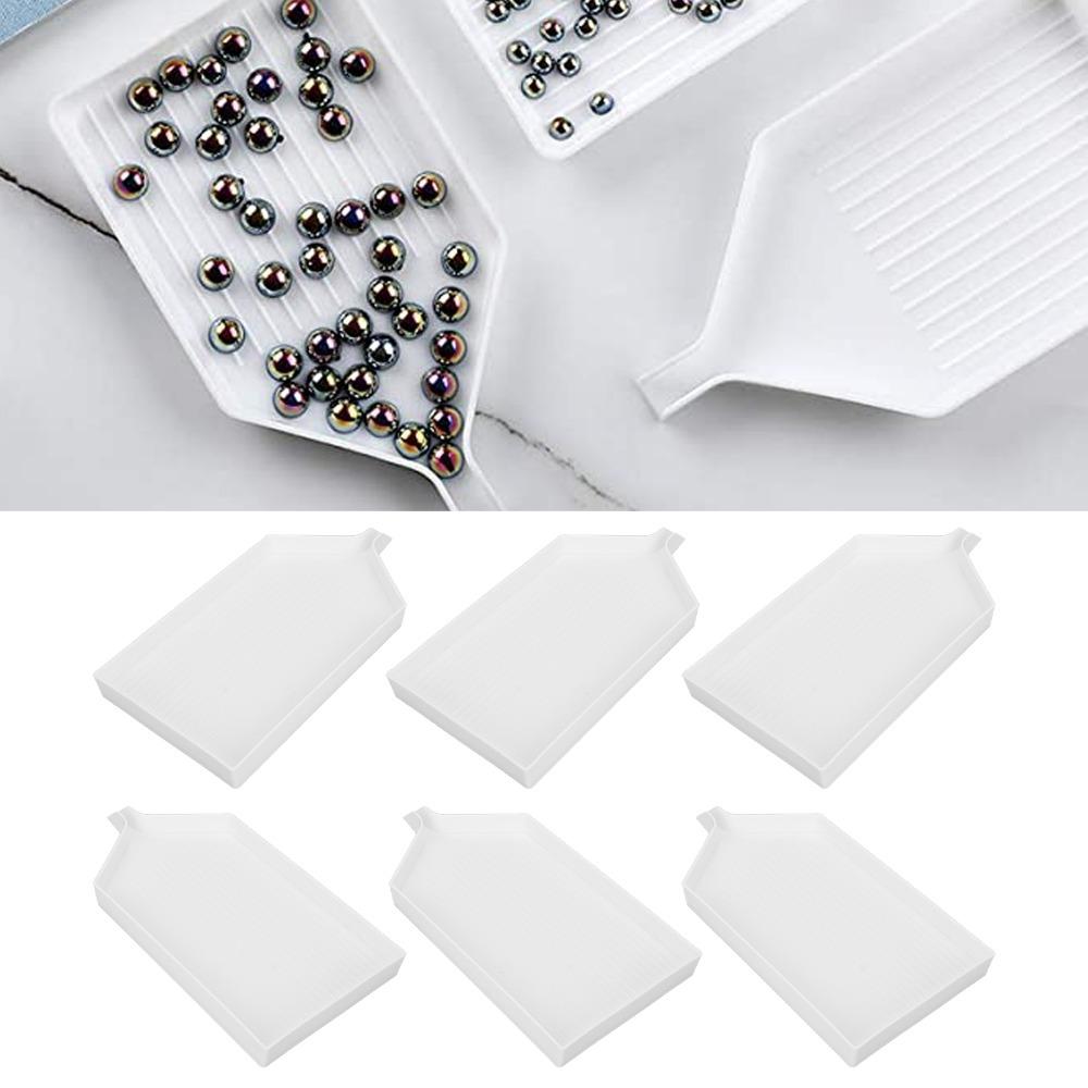 6pcs Plastic Rhinestone Painting Tray Large Size DIY Craft Organizer Tray Painting Accessories