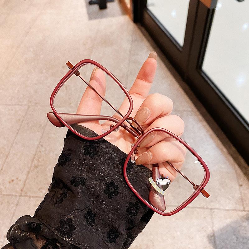 Luxury Brand Nude Pink Myopia Eyeglasses Female Oversized Square Glasses Sunglasses Frames Blue Lightweight Eyeglasses 0 to -600 Diopters No Diopter 0