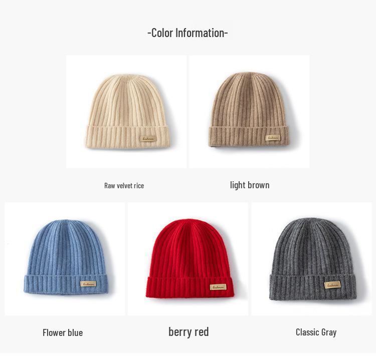 Kids' Cashmere Hat, Unisex Autumn/Winter Style, Thick Knit Wool for Warmth & Versatility.