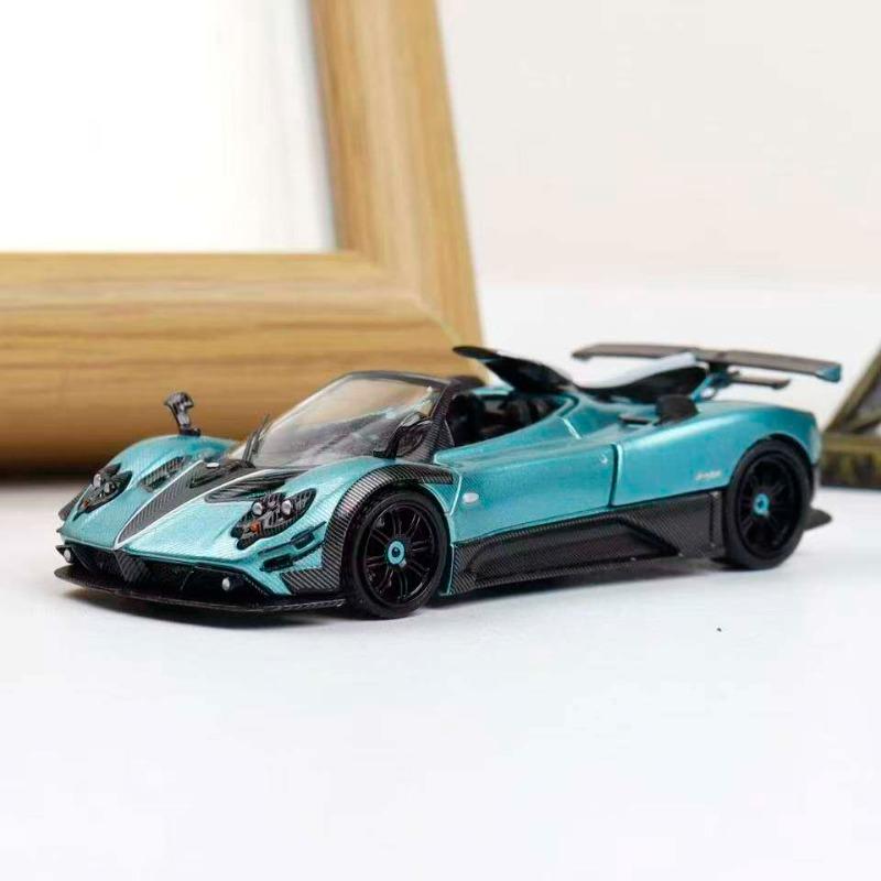 

Rhino Model&Decode 1/64 Pagani Zonda Kunlun Carbon Fiber Blue Alloy Die Casting Car Model Birthday Gift