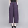 Women's 100% Cotton Cropped Wide-Leg Lantern Pants - Summer 2026 New Arrival, Loose and Casual Trousers for Moms