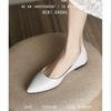Black Single Shoes Women's Low Heel Versatile 2025 New Soft Leather Work Shoes Flat Shoes Women's Shallow Mouth Pointed Head
