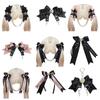 Bow Gothic Hair Clip Y2K Heart with Cross Sweet Balletcore Hairpin Women Lady