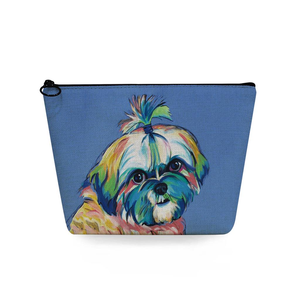 Women Dog Print Cosmetic Bag Toiletries Organize Travel Storage Case 6733 KTB