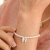 BELLOOGGI Heart Ribbon Pearl Bracelet