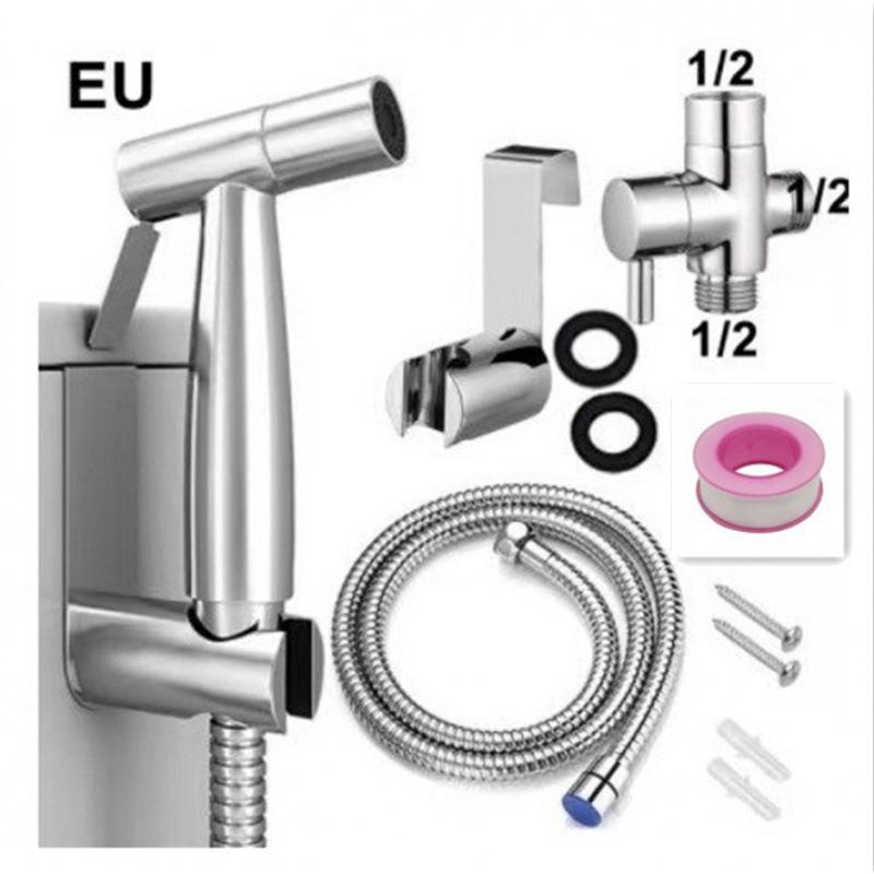 Women's Bidet Sprayer Set: High-Pressure Booster Faucet, Shower Head, and 304 Stainless Steel Toilet Splitter.