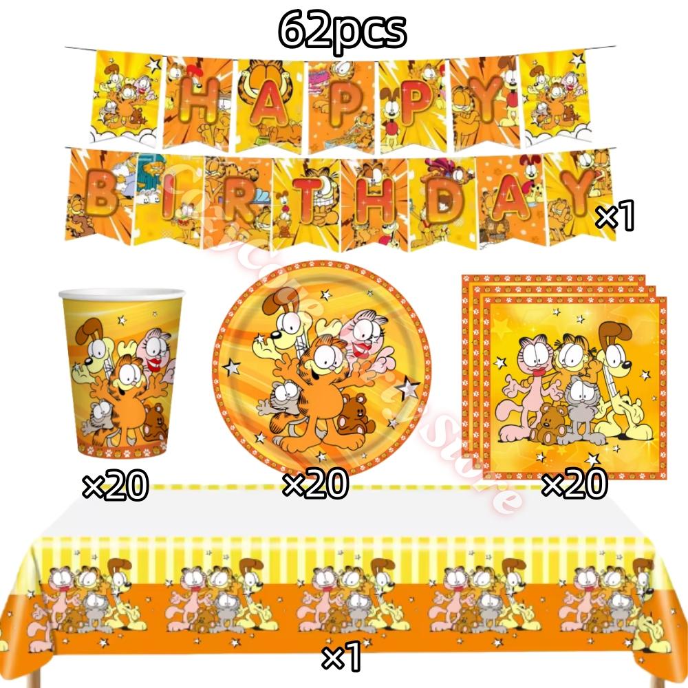 Articoli Decorativi per Festa di Compleanno Gatto Carino Stoviglie Topper per Torta Palloncini G-Garfieldes Stendardo Sfondo Festa per Bebè Bomboniere per Feste Bambini