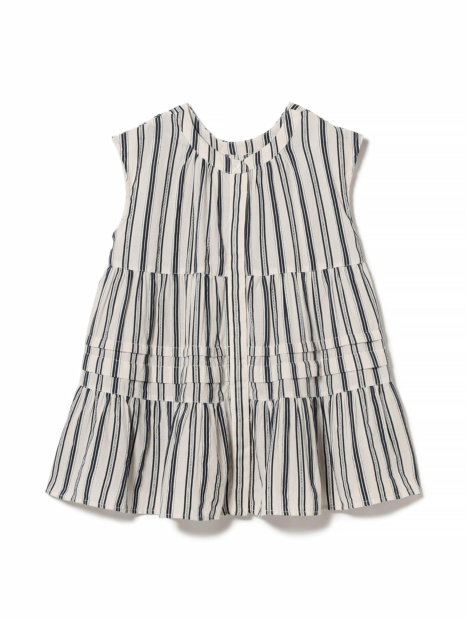 

В:MING LIFE STORE by BEAMS Женская блуза OFF_STRIPE S в индийском стиле с полосками, 2 способа носки (Размеры S-M)