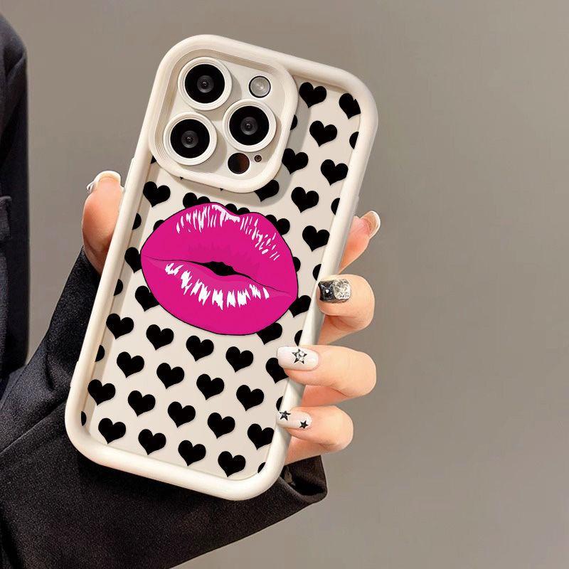 European and American style lip print for iPhone17ProMax mobile phone case 14 Apple 13 matte 12/15 Premium 11