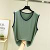 Modal V Neck Loose Vest Women's Summer Pure Color Casual Outdoor Plus Size Sleeveless Top Thin and All-Matching Bottoming Shirt